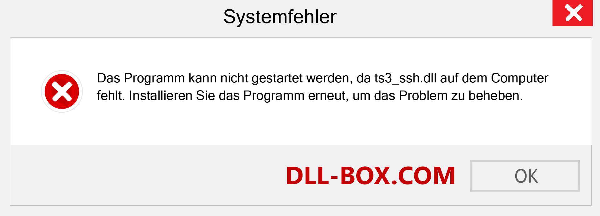 ts3_ssh.dll-Datei fehlt?. Download für Windows 7, 8, 10 - Fix ts3_ssh dll Missing Error unter Windows, Fotos, Bildern