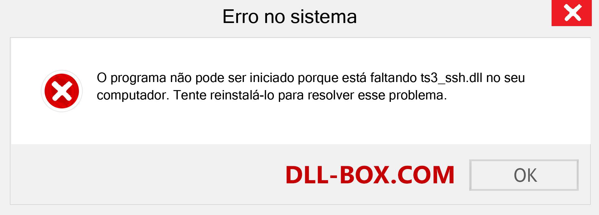 Arquivo ts3_ssh.dll ausente ?. Download para Windows 7, 8, 10 - Correção de erro ausente ts3_ssh dll no Windows, fotos, imagens